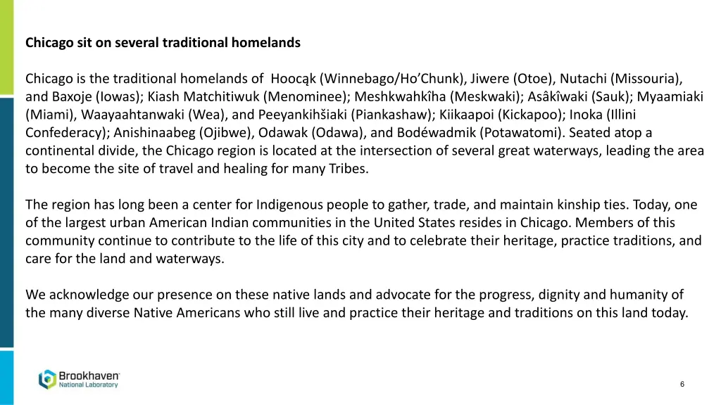 chicago sit on several traditional homelands