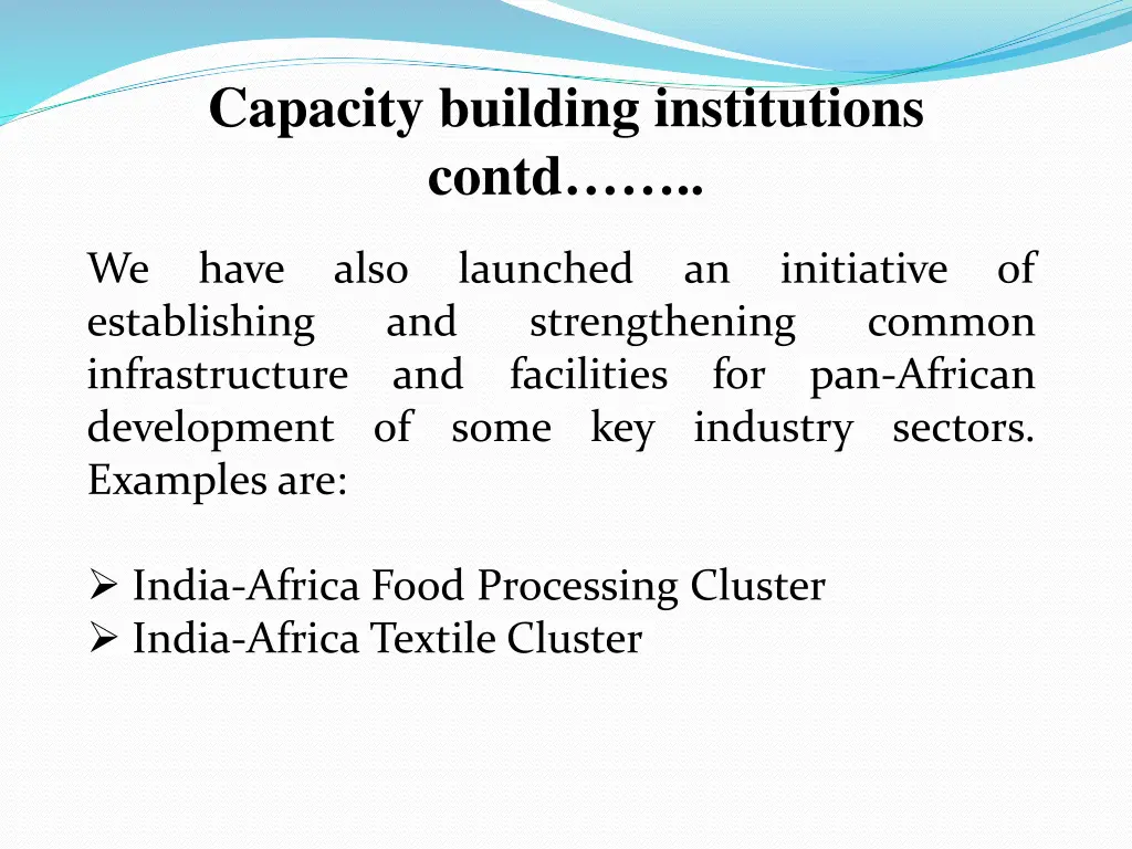 capacity building institutions contd