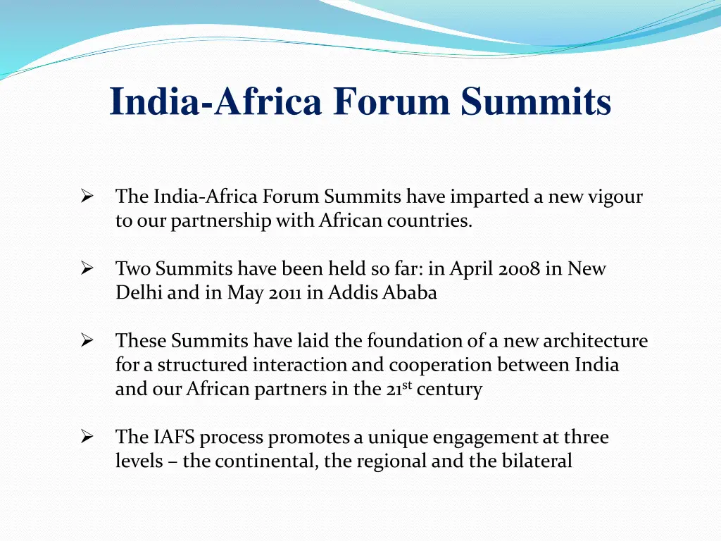 india africa forum summits