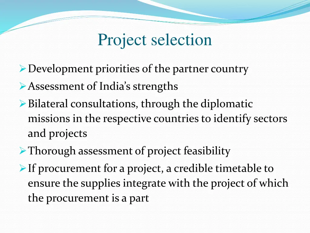 project selection