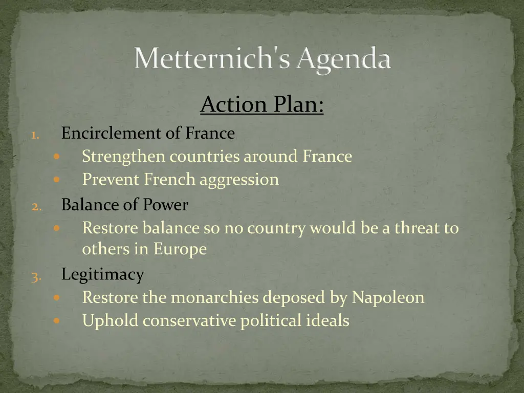 metternich s agenda