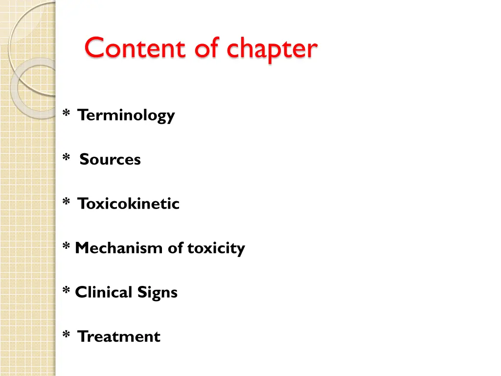 content of chapter