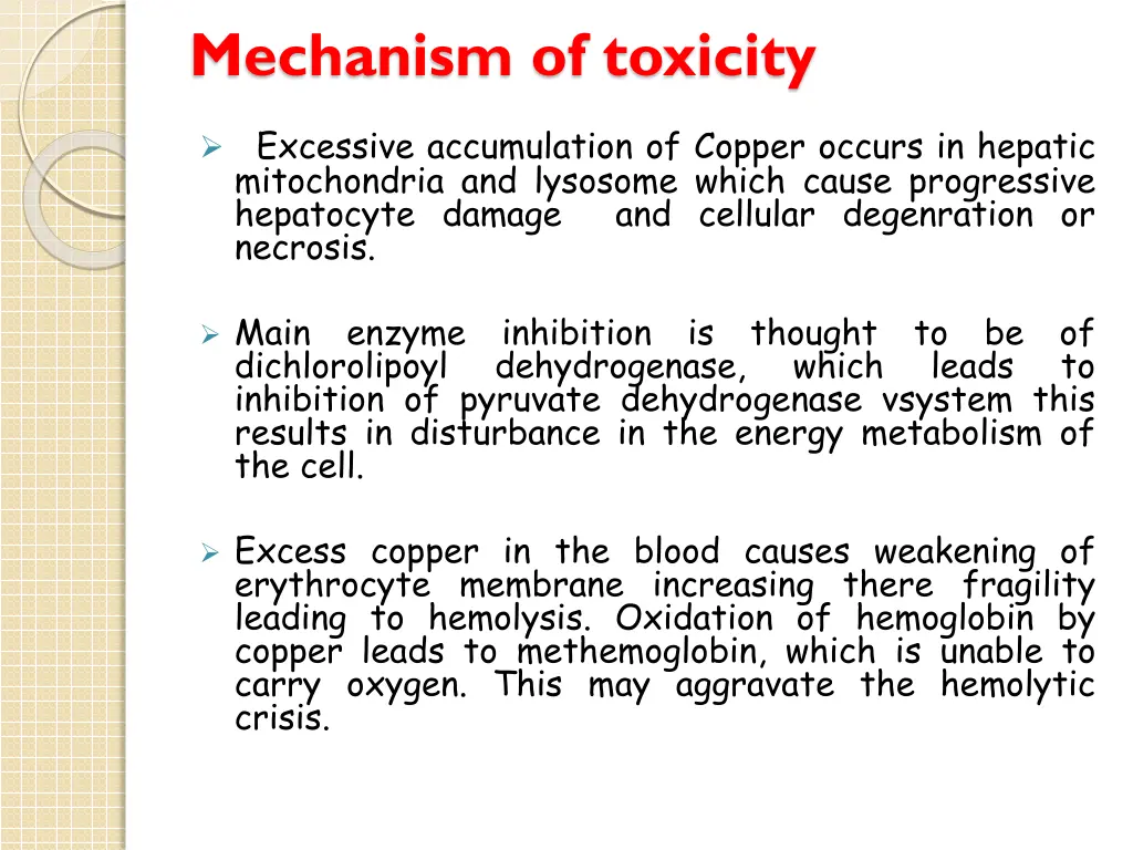 mechanism of toxicity