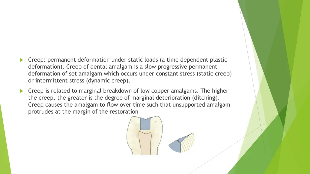 creep permanent deformation under static loads