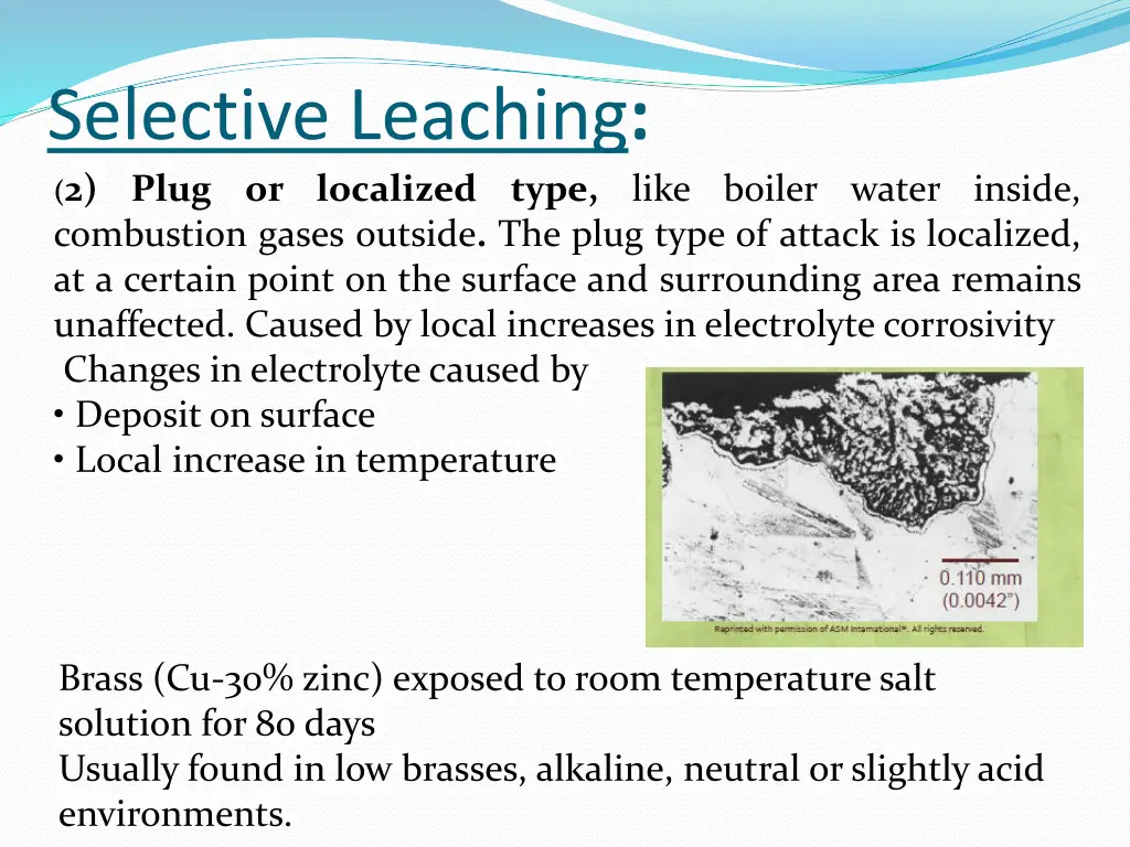 selective leaching 2 plug or localized type like