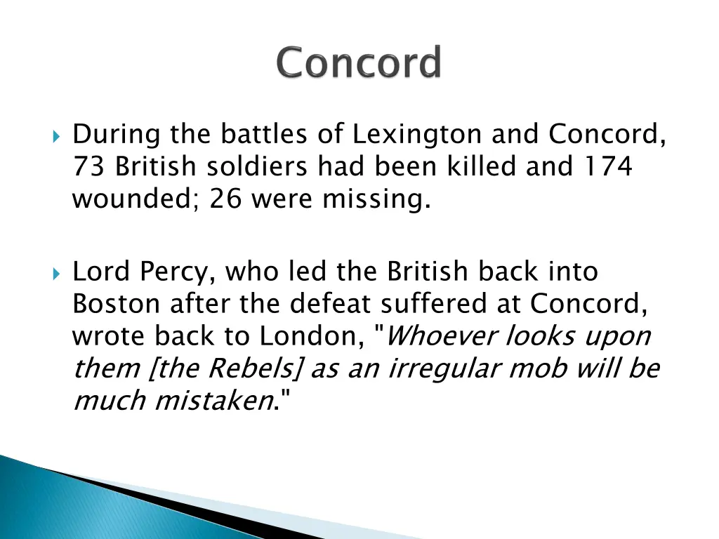 during the battles of lexington and concord