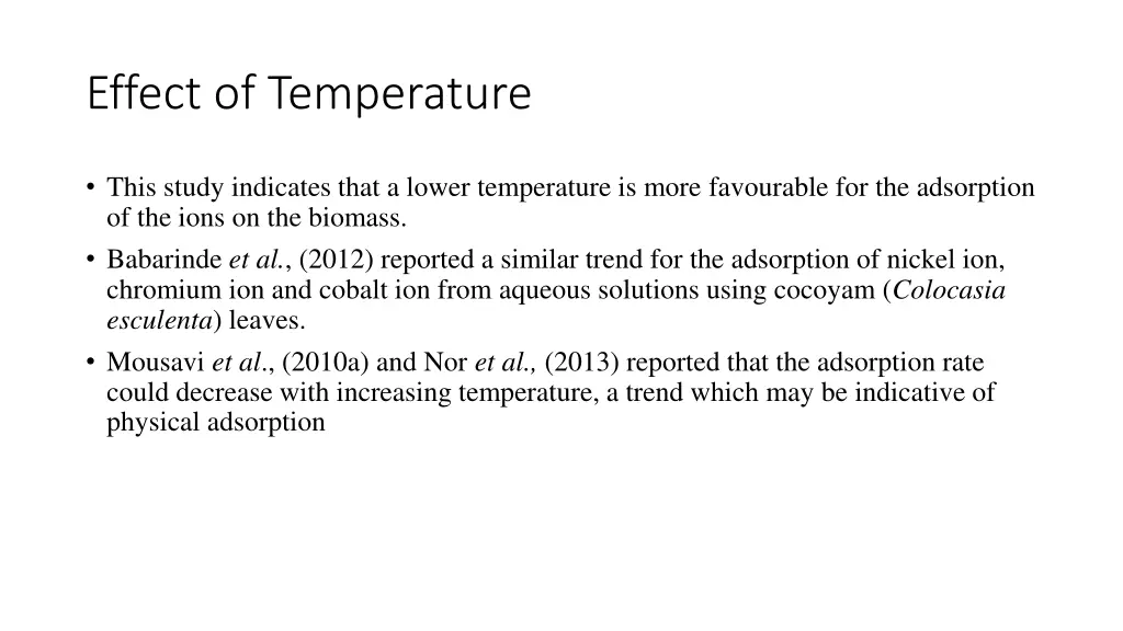 effect of temperature