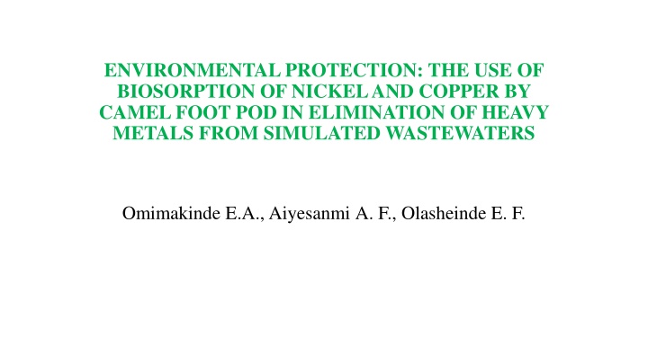 environmental protection the use of biosorption