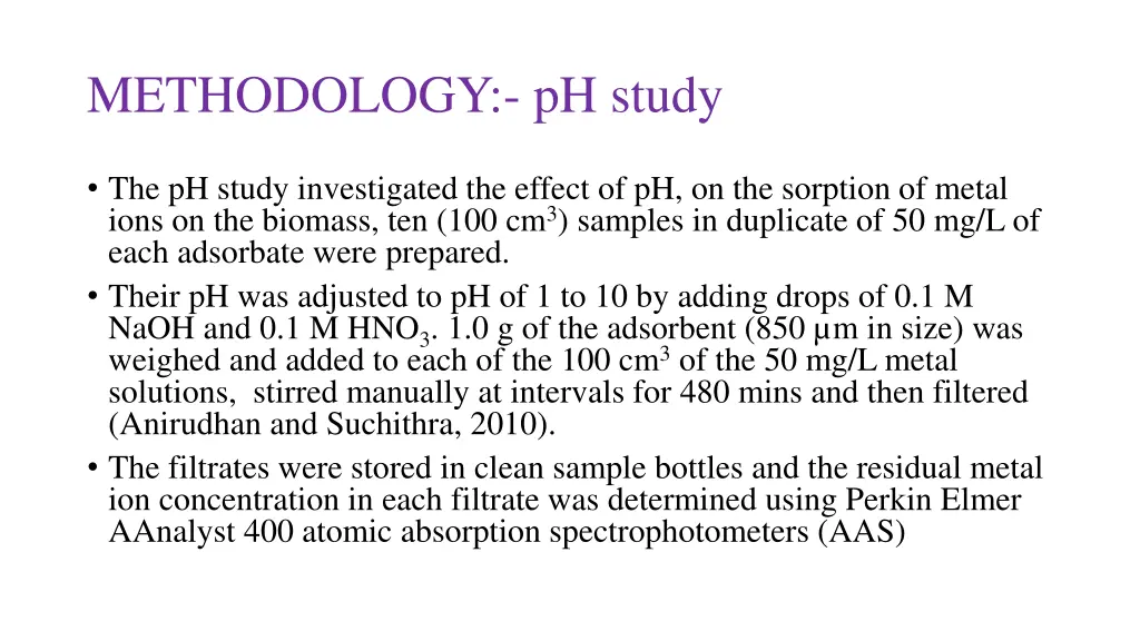 methodology ph study