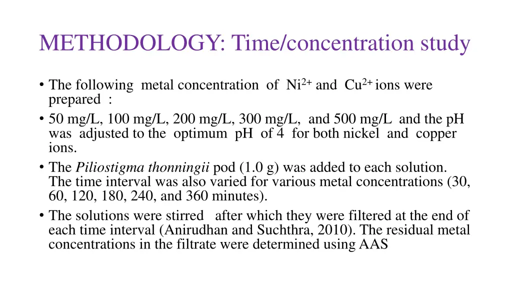 methodology time concentration study