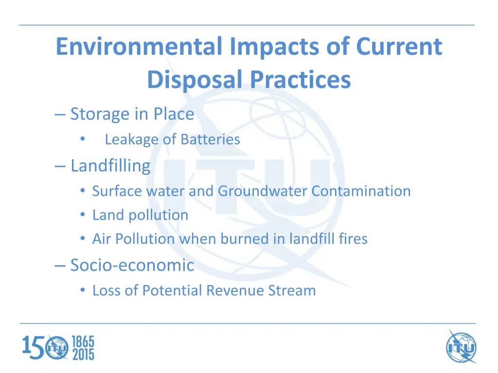 environmental impacts of current disposal