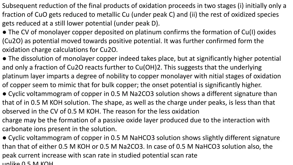 subsequent reduction of the final products