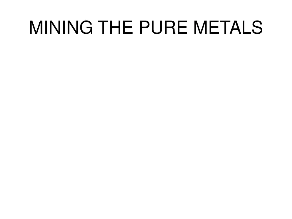 mining the pure metals