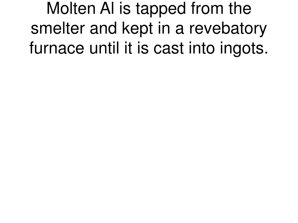 molten al is tapped from the smelter and kept