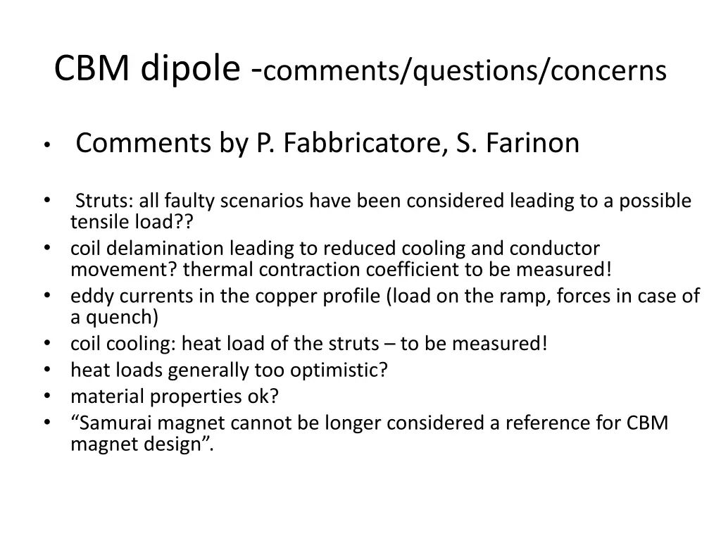 cbm dipole comments questions concerns 1