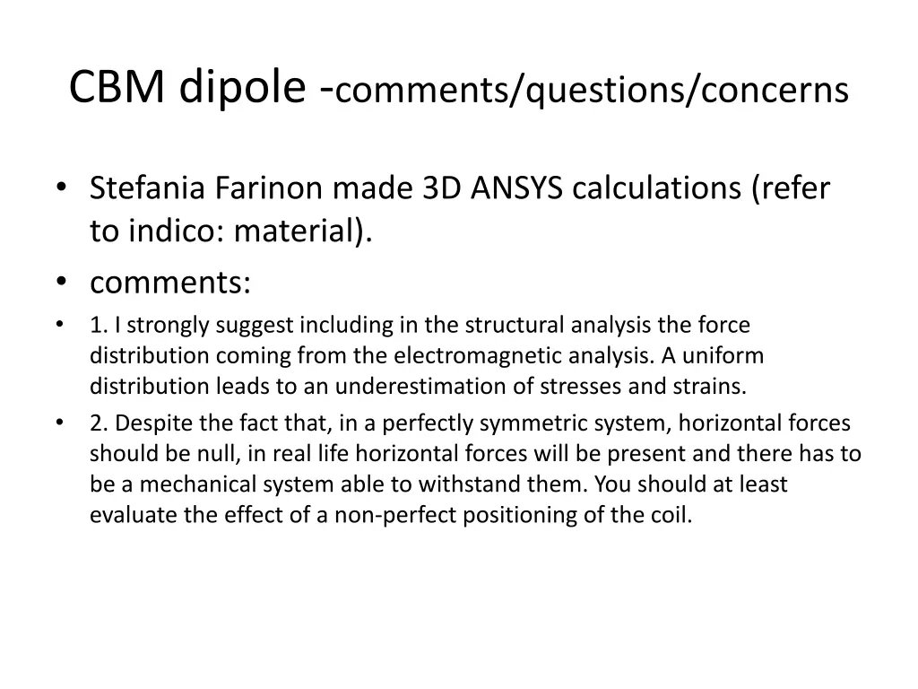 cbm dipole comments questions concerns