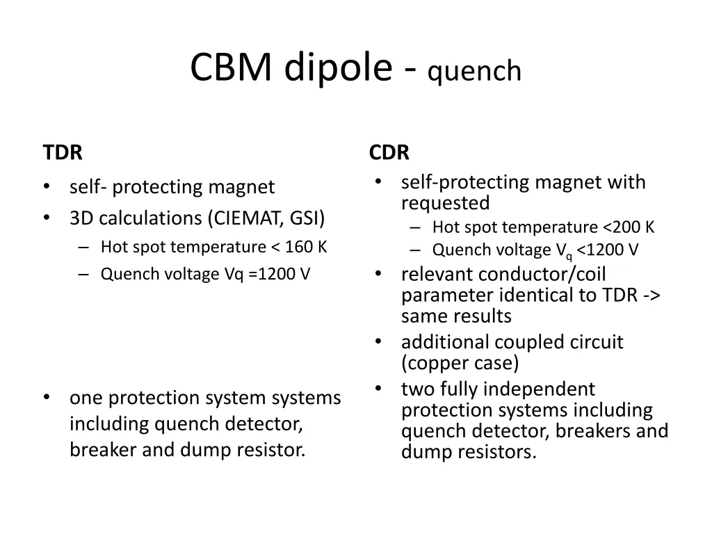 cbm dipole quench