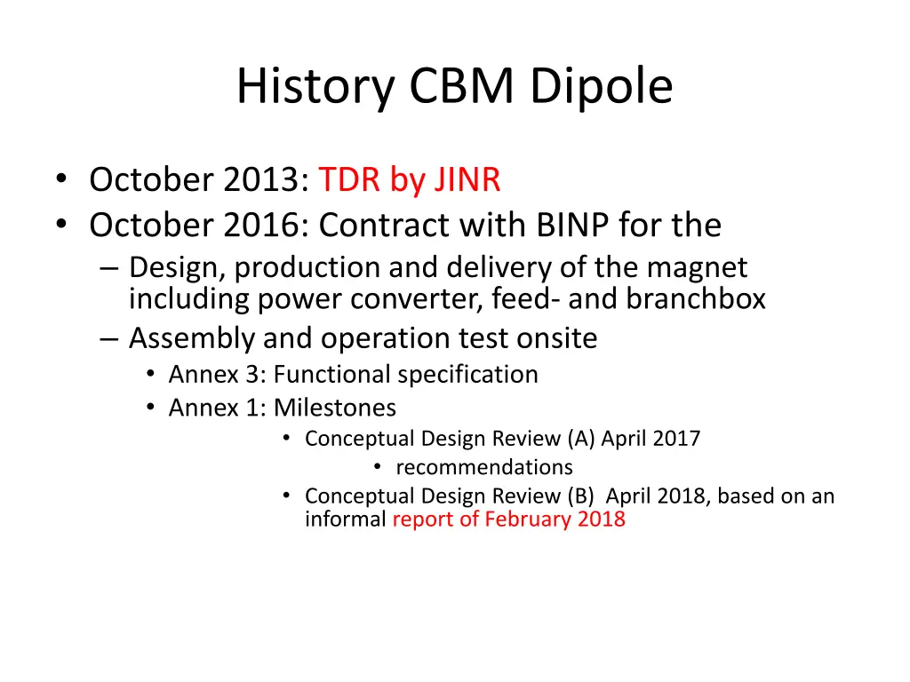 history cbm dipole