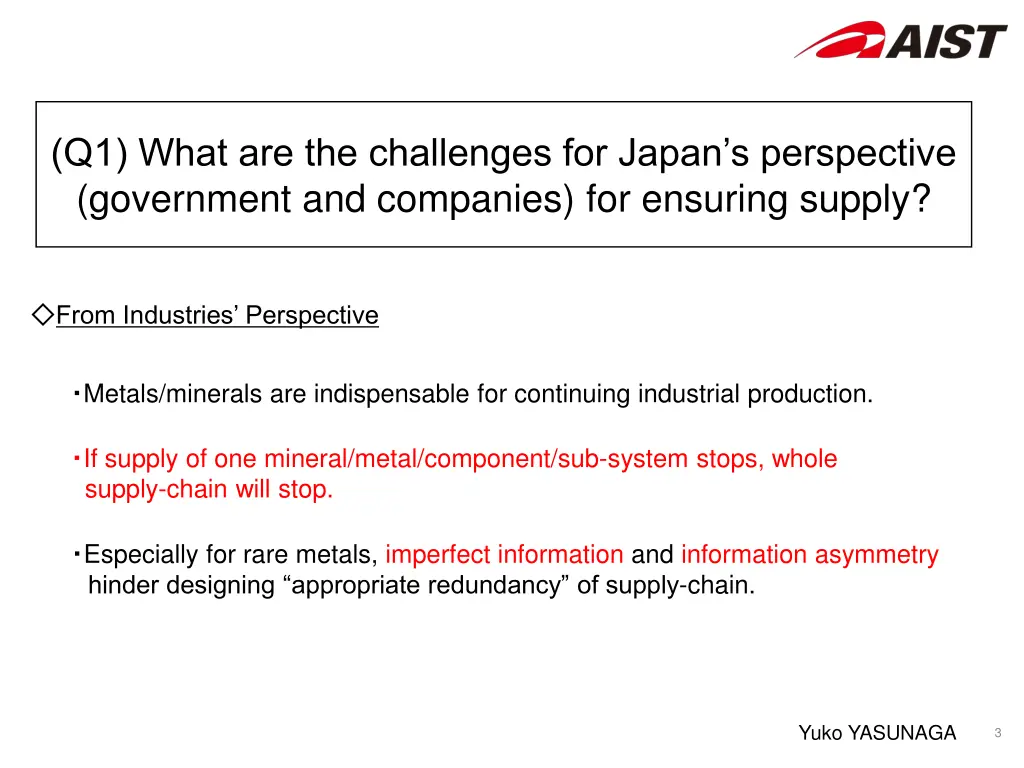 q1 what are the challenges for japan 1