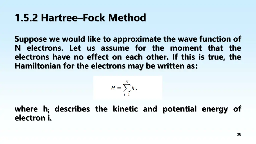 1 5 2 hartree fock method