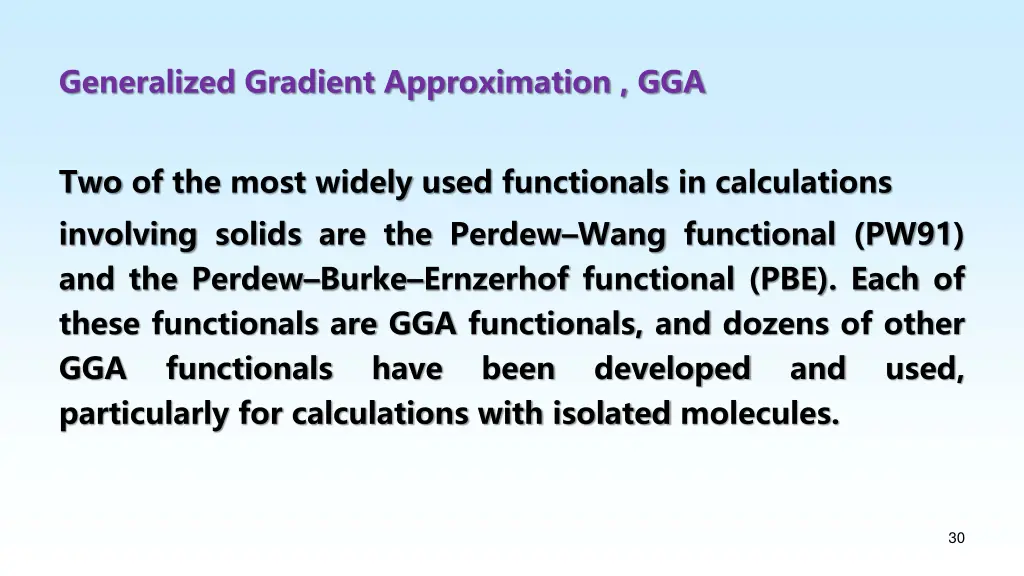 generalized gradient approximation gga