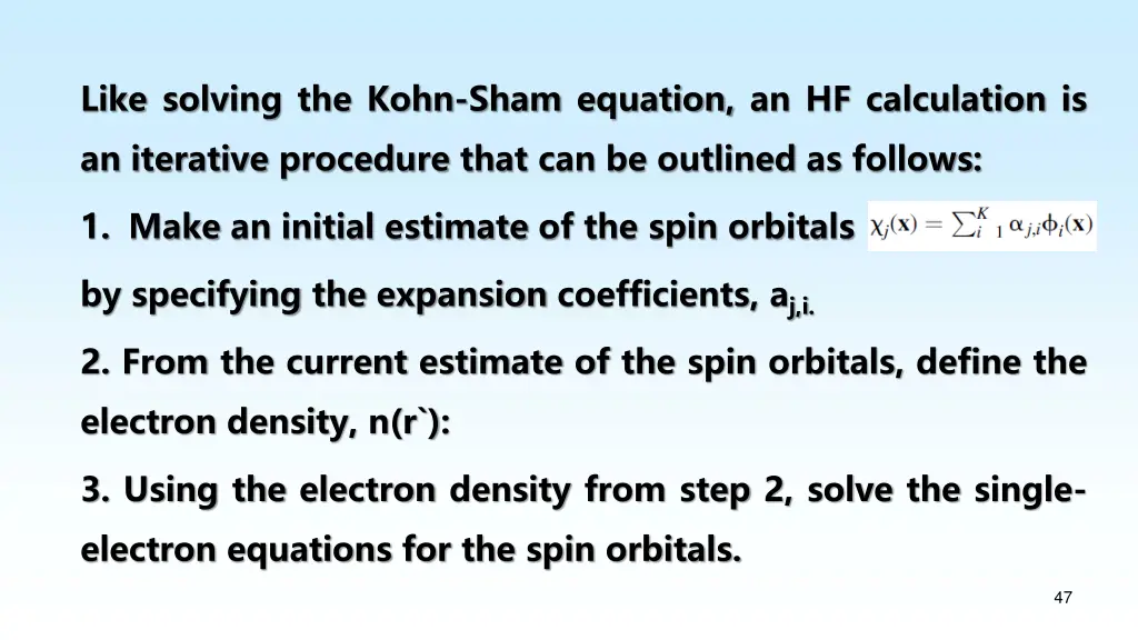 like solving the kohn sham equation