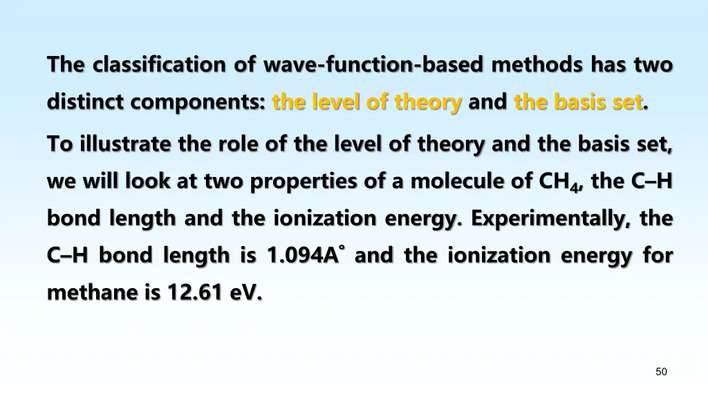 the classification of wave function based methods