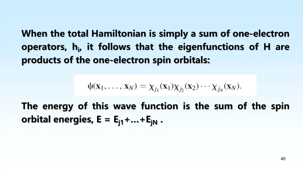 when the total hamiltonian is simply