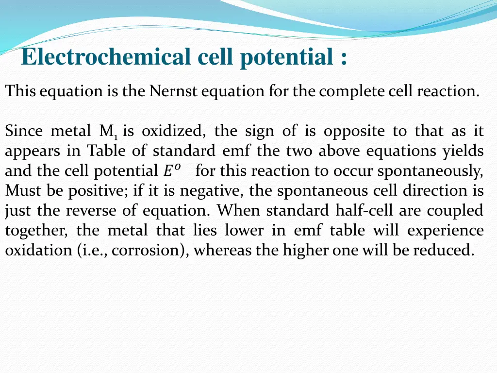 electrochemical cell potential 2