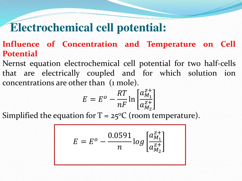 electrochemical cell potential 3