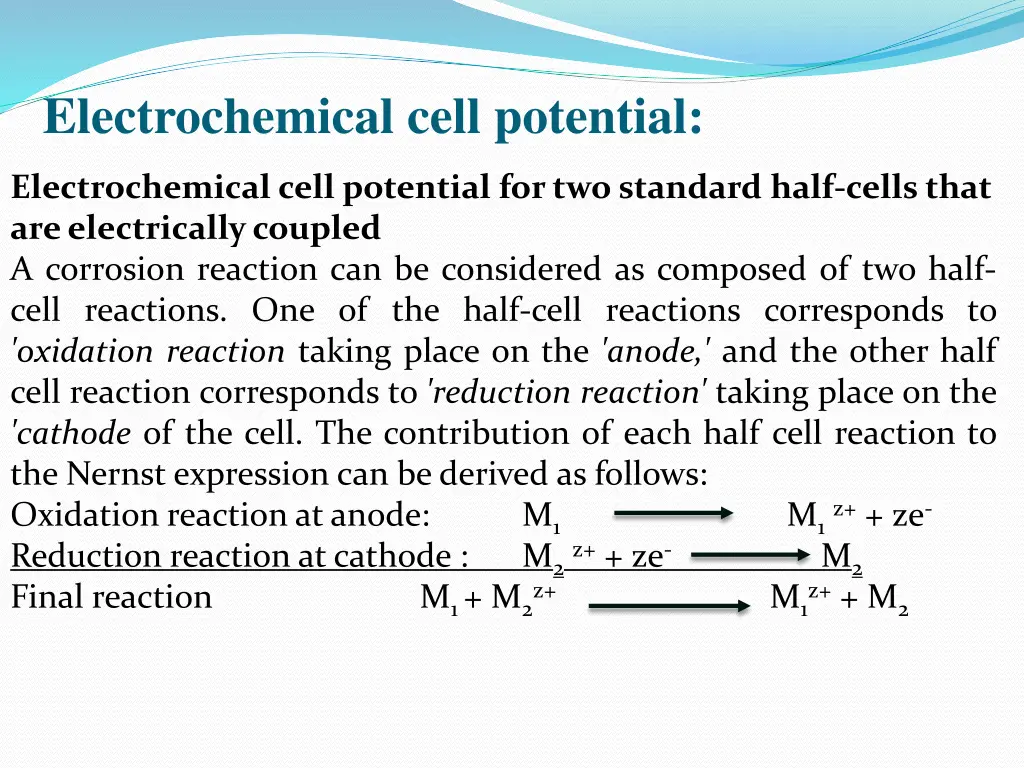 electrochemical cell potential