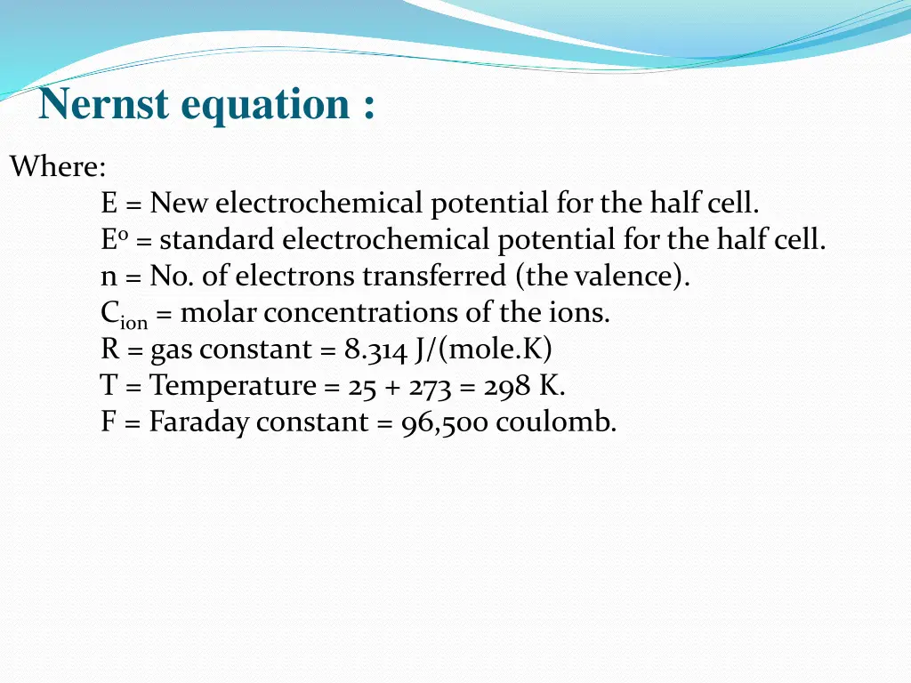 nernst equation 1