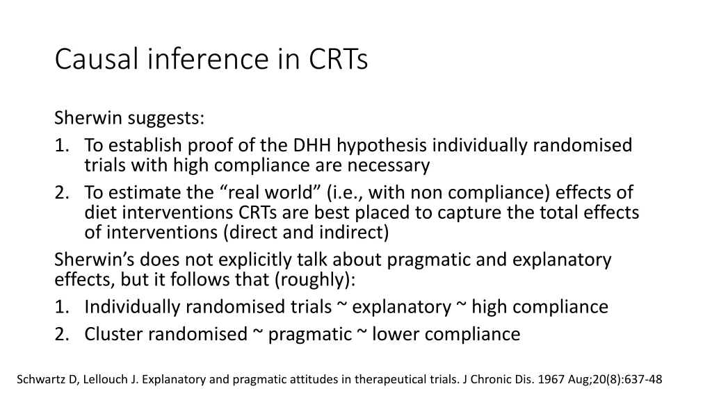 causal inference in crts