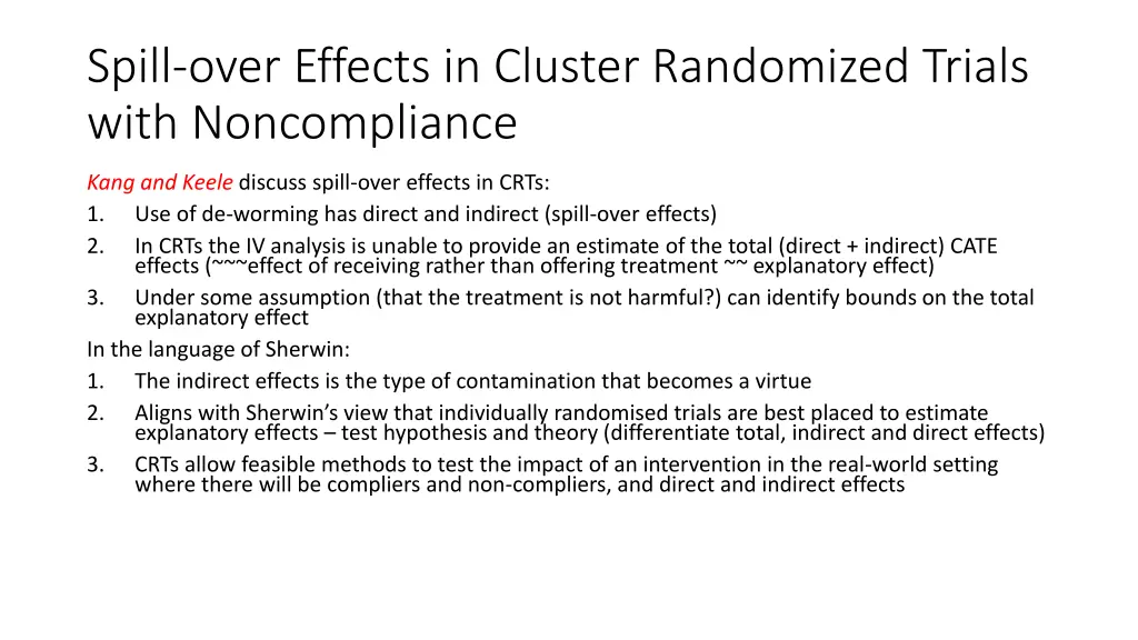 spill over effects in cluster randomized trials