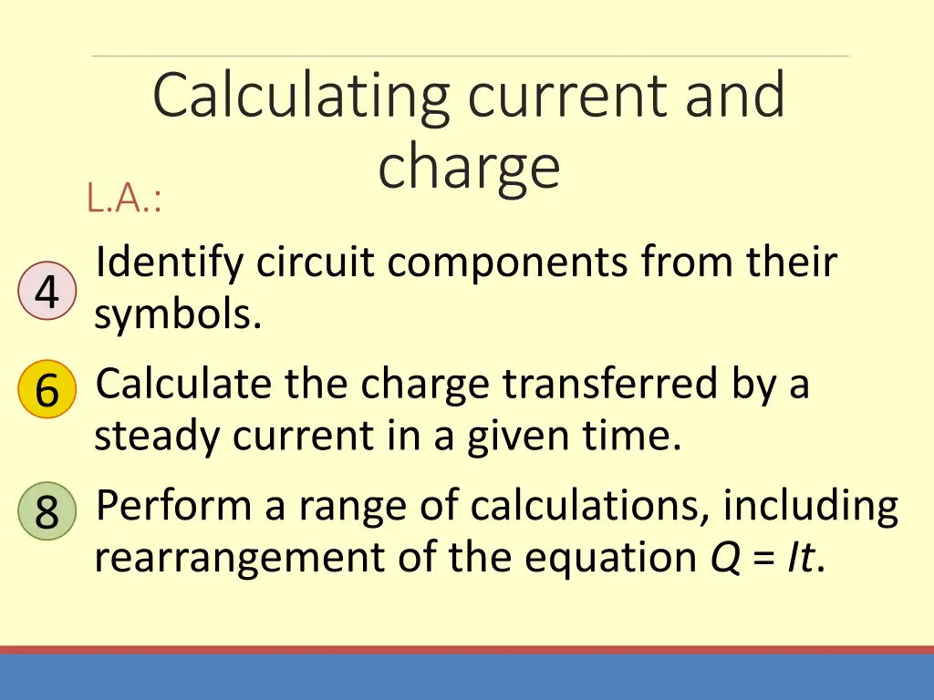 calculating current and charge