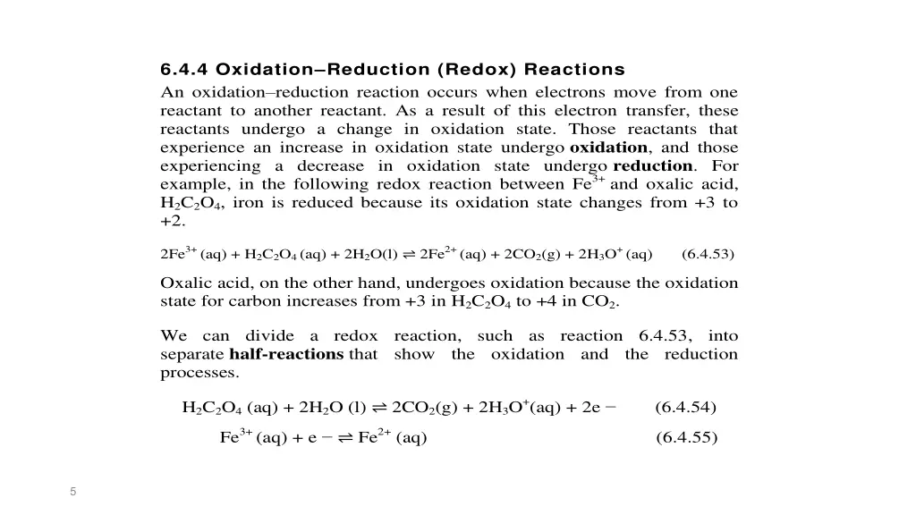 6 4 4 oxidation reduction redox reactions