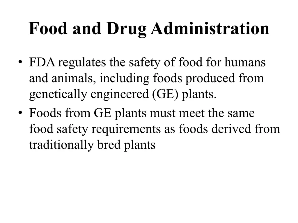 food and drug administration