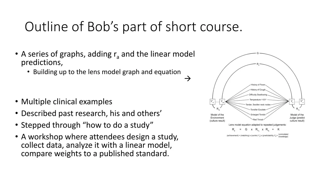 outline of bob s part of short course