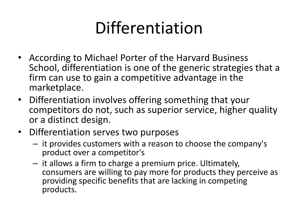 differentiation