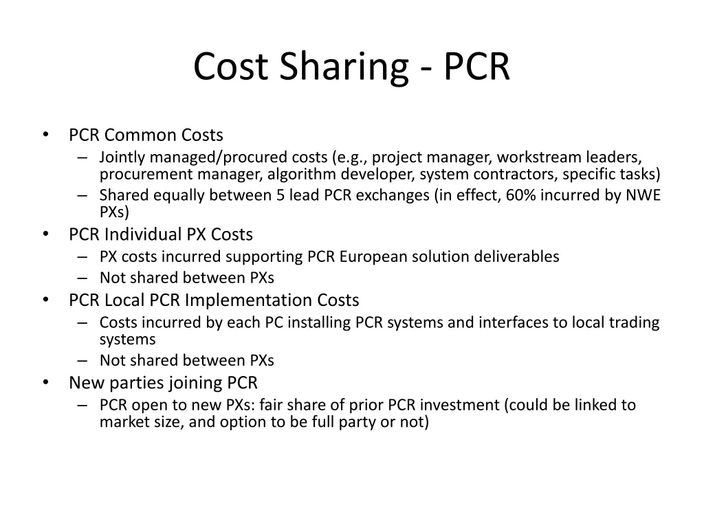 cost sharing pcr