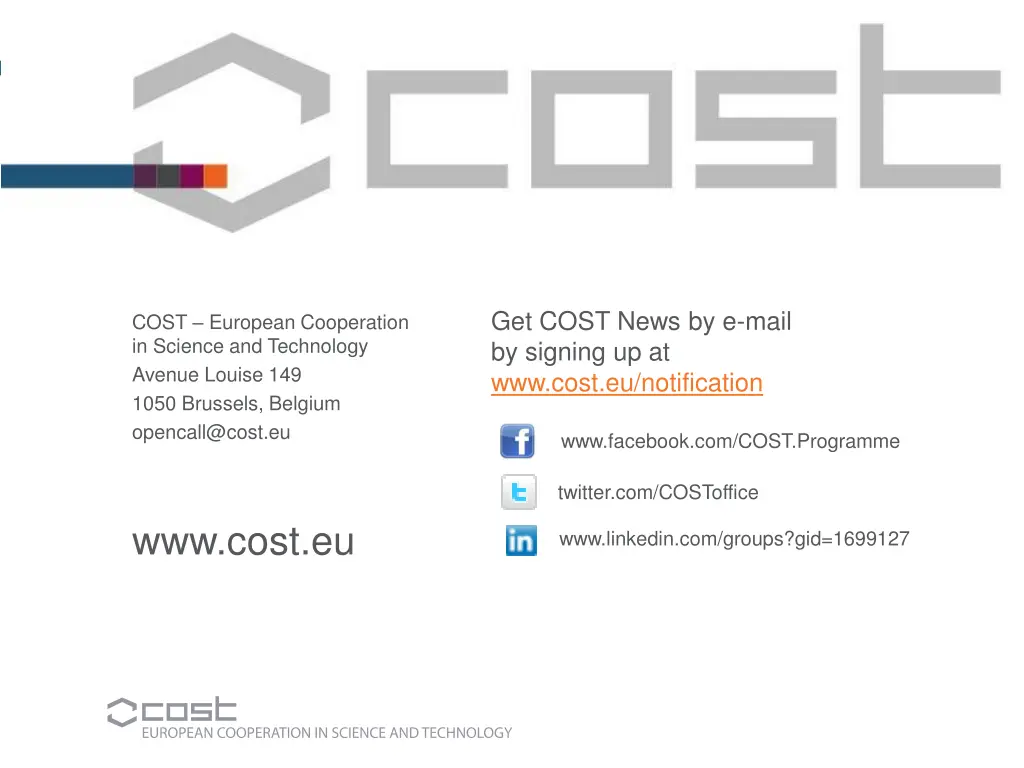 get cost news by e mail by signing up at www cost