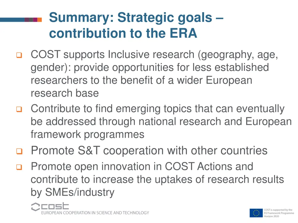 summary strategic goals contribution to the era