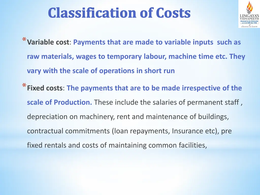 classification of costs 1