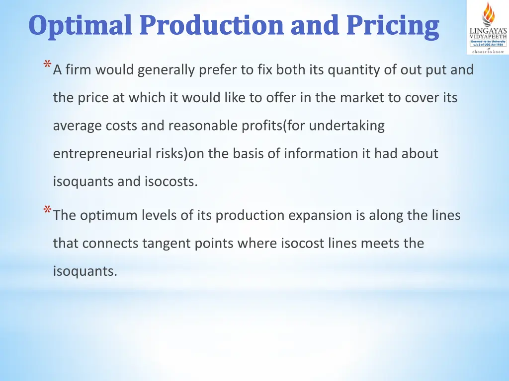 optimal production and pricing