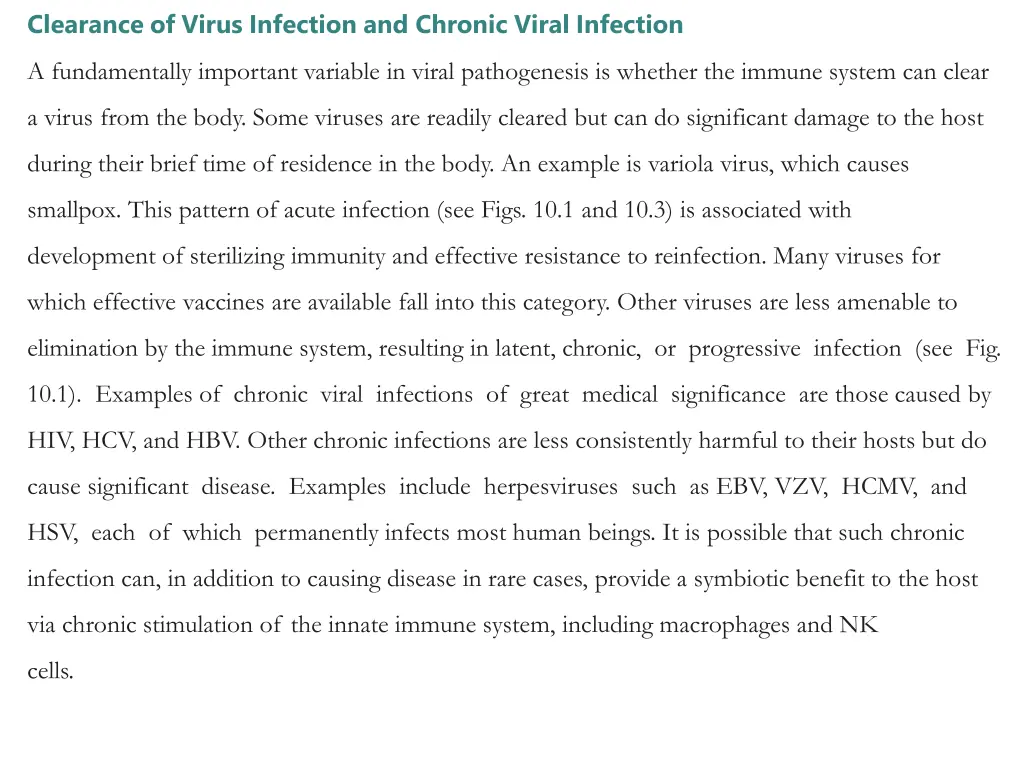 clearance of virus infection and chronic viral