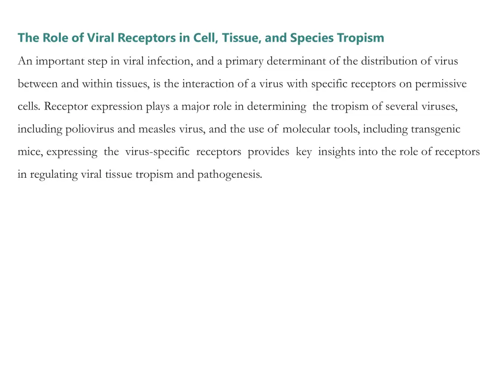 the role of viral receptors in cell tissue