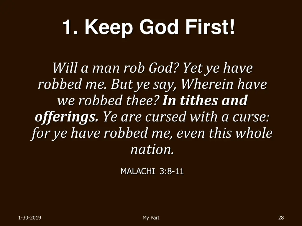 1 keep god first