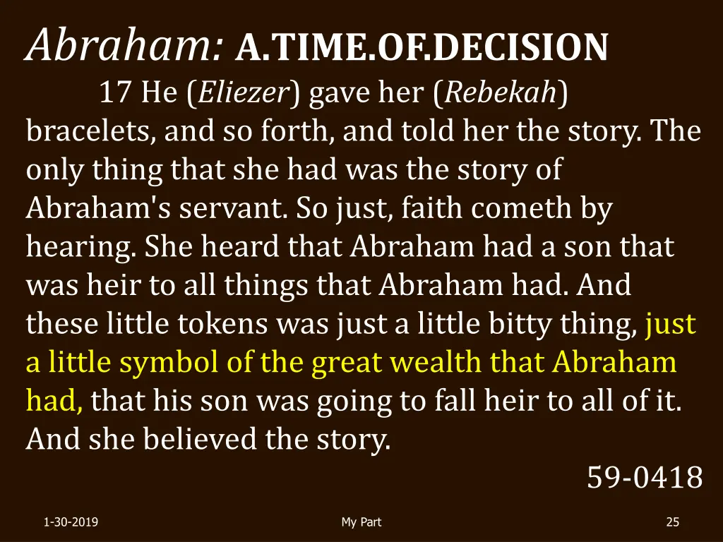 abraham a time of decision 17 he eliezer gave