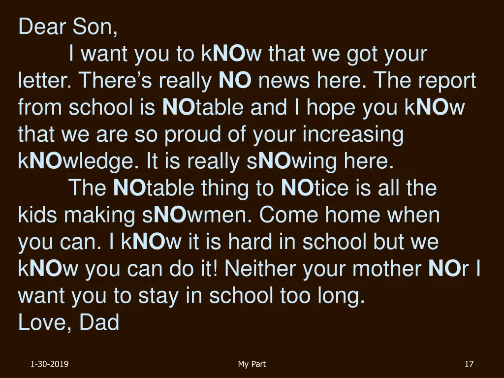 dear son letter there s really no news here