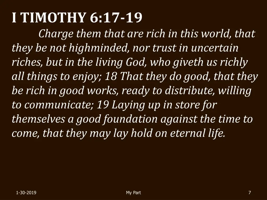 i timothy 6 17 19 charge them that are rich